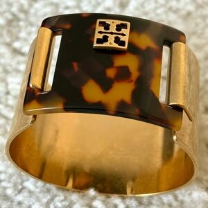 Tory Burch Tortoise and Gold Cuff Bracelet